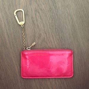 Pink Patent Louis Vuitton Key Pouch Mini Wallet